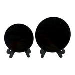 Natural Black Obsidian Circle Disk Round Plate  Mirror Smoking Crystal Stone
