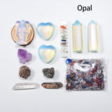 Natural Crystal Set Amethyst Clear Quartz Rose Quartz Angel Heart