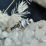 Moonstone Ring Bohemian Retro Crescent Ring