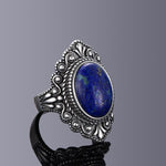 Vintage Oval Natural Labradorite Rings For Women Silver Ring Jewelry Finger Ring Gemstone Rings
