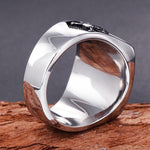 Vintage Knights Templar Freemason Stainless Steel Skull Ring