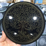Natural Crystal Reiki Ball Seven Star Matrix Round Plate