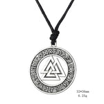 Vintage Men Ethnic Viking Necklace Warrior Scandinavian Amulet  Norse Runes Pendant