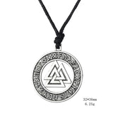 Vintage Men Ethnic Viking Necklace Warrior Scandinavian Amulet  Norse Runes Pendant