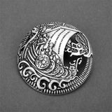 Rune Compass Nordic Viking  Compass Badge Wicca Norse Brooch Ancient Mythology Asatru Jewelry