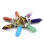KFT Natural Stone Pyramid 7 Chakra Points Energy Generator Reiki Chakra Healing Crystal Stone Transmitter Jewelry