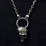 Half Skull Skeleton Pendant Necklace Pagan Gothic Steam Punk Jewelry For Party