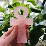 Hand carved healing crystal Anka cross natural stone anka decorative carving craft