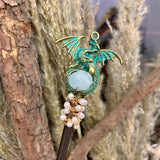 Handmade Crystal Hair Wand Dragon Hairpin Witch Magic Wand Wicca  Wizard Wand altar decor Multifunctional gift