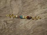 Handmade colorful crystal hair ring natural crystal hair beads Viking spiral hair tresses jewelrys