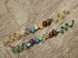Handmade colorful crystal hair ring natural crystal hair beads Viking spiral hair tresses jewelrys