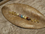 Handmade colorful crystal hair ring natural crystal hair beads Viking spiral hair tresses jewelrys