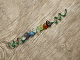 Handmade colorful crystal hair ring natural crystal hair beads Viking spiral hair tresses jewelrys