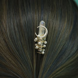 Handmade crystal natural amethyst hairpin wood hairpin bridal hair comb crystal hair ornament BOHO wedding gift