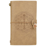 Charka Leather Magic Notebook Rune Natural Crystal Healing Clear quartz Point