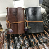 7 Chakra Leather Magic NoteBook Crystal Amethyst Point Journal Diary