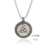 Vintage Men Ethnic Viking Necklace Warrior Scandinavian Amulet  Norse Runes Pendant