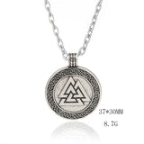 Vintage Men Ethnic Viking Necklace Warrior Scandinavian Amulet  Norse Runes Pendant