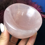 Natural Rose Quartz Bowl Heart Pink Carved Moon Crystal Pentagram