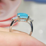 Charm Luxury 925 Sterling silver Tourmaline Fashion Finger Green Stone Ring