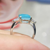 Charm Luxury 925 Sterling silver Tourmaline Fashion Finger Green Stone Ring