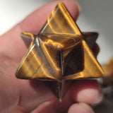 Natural Crystal Quartz Merkaba Star Carved Crystal