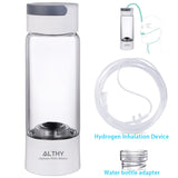 Hydrogen Rich Water Generator Bottle - Glass Cupbody - DuPont SPE &amp; PEM Dual Chamber Maker lonizer - H2 Inhalation device