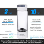 Hydrogen Rich Water Generator Bottle - Glass Cupbody - DuPont SPE &amp; PEM Dual Chamber Maker lonizer - H2 Inhalation device