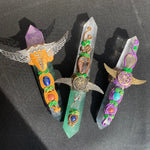 Home Decoraton Natural Citrine Quartz Rose Fluorite Crystal Chakra Wand Crystal Gemstone Reiki Healing Magic Wand
