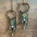 Large set of Witch Bells Mini witch broom Door Bell Protection Charm Wicca Decor Altar Decor Magick Witchcraft Celtic Door Bells  Wall Decor