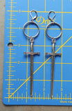 Medieval Worship Sword Earrings Witch or Pagan Alternative Goth  Silver Plated Classic Women Fashion Gift Jewelry