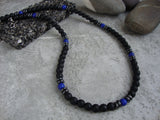 Mens Tribal Necklace, Mens Surf Necklace, Mens Boho Necklace Mens Necklace, Tiger's Eye Black Onyx Mens Necklace