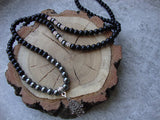 Mens Tribal Necklace, Mens Surf Necklace, Mens Boho Necklace Mens Necklace, Tiger's Eye Black Onyx Mens Necklace