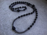 Mens Tribal Necklace, Mens Surf Necklace, Mens Boho Necklace Mens Necklace, Tiger's Eye Black Onyx Mens Necklace