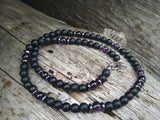 Mens Tribal Necklace, Mens Surf Necklace, Mens Boho Necklace Mens Necklace, Tiger's Eye Black Onyx Mens Necklace