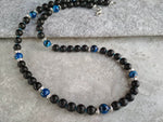 Mens Tribal Necklace, Mens Surf Necklace, Mens Boho Necklace Mens Necklace, Tiger's Eye Black Onyx Mens Necklace