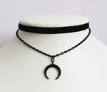 Moon Gothic Chains O Ring Choker gothic choker, moon necklace, moon choker