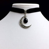 Moon Gothic Chains O Ring Choker gothic choker, moon necklace, moon choker