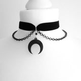 Moon Gothic Chains O Ring Choker gothic choker, moon necklace, moon choker