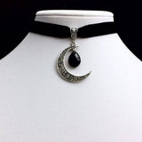Moon Gothic Chains O Ring Choker gothic choker, moon necklace, moon choker