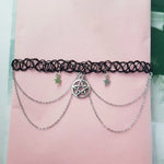 Moon Gothic Chains O Ring Choker gothic choker, moon necklace, moon choker