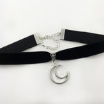 Moon Gothic Chains O Ring Choker gothic choker, moon necklace, moon choker