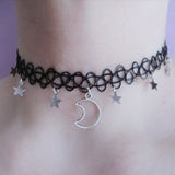 Moon Gothic Chains O Ring Choker gothic choker, moon necklace, moon choker