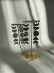 Moon Phases Earrings , Full Moon,Moon Child - Lunar, Acylic, Mirror, Black, Witchy