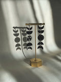 Moon Phases Earrings , Full Moon,Moon Child - Lunar, Acylic, Mirror, Black, Witchy