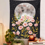 Moon Starry Tapestry Flower Wall Hanging Bedroom Dorm Tapestries Wall Art Home Decoration Accessories