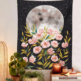 Moon Starry Tapestry Flower Wall Hanging Bedroom Dorm Tapestries Wall Art Home Decoration Accessories