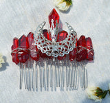 Moon crystal hair comb natural crystal diy moon raw crystal crown headband Wicca accessories witch wedding party birthday gift