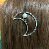 Moon hairpin stars pearls witchcraft accessories natural raw crystal hairpin accessories hair hairpin witch gothic bridal gifts
