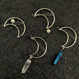 Moon hairpin stars pearls witchcraft accessories natural raw crystal hairpin accessories hair hairpin witch gothic bridal gifts